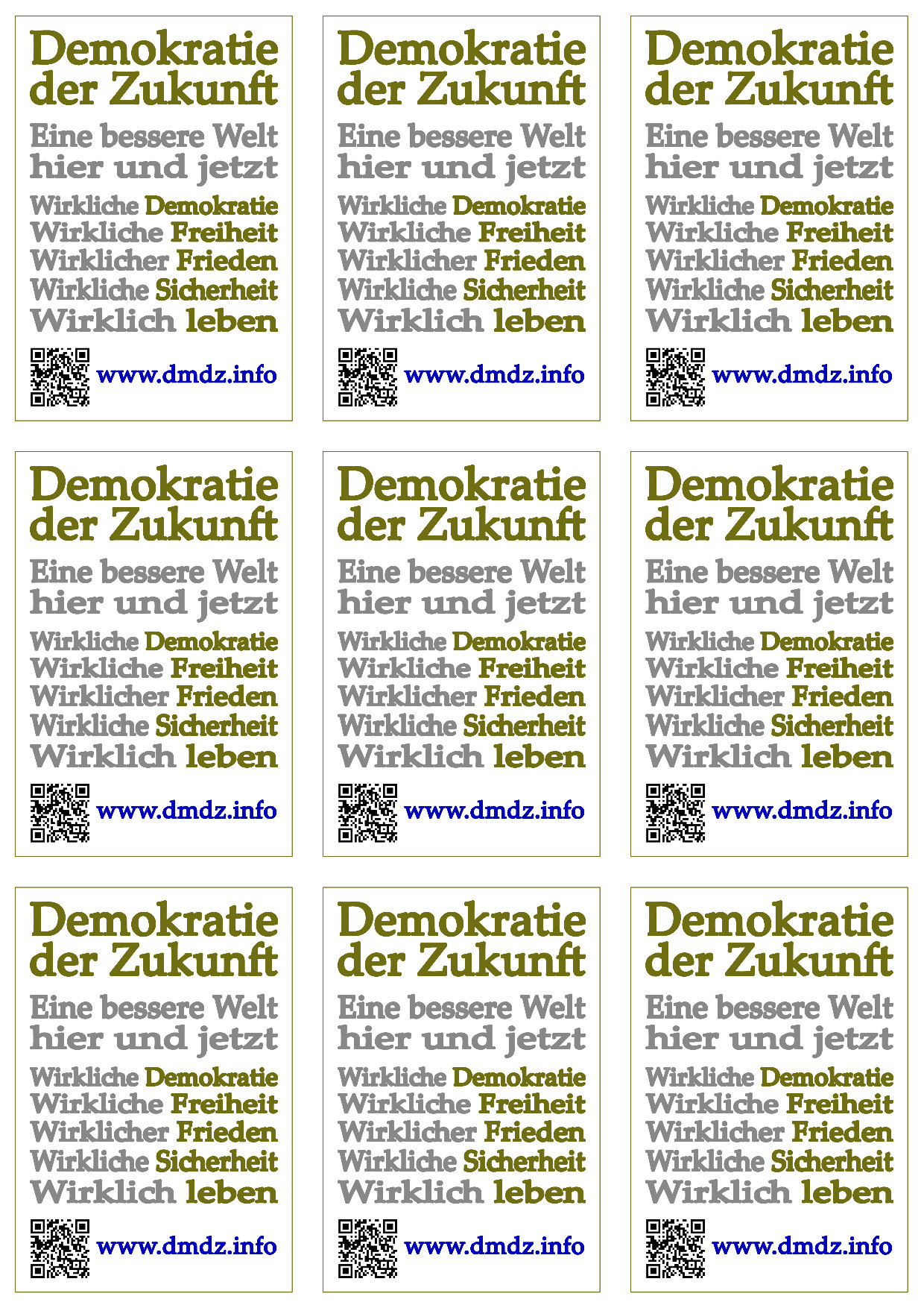 9 QR-Code-Flyer für die Demokratie der Zukunft